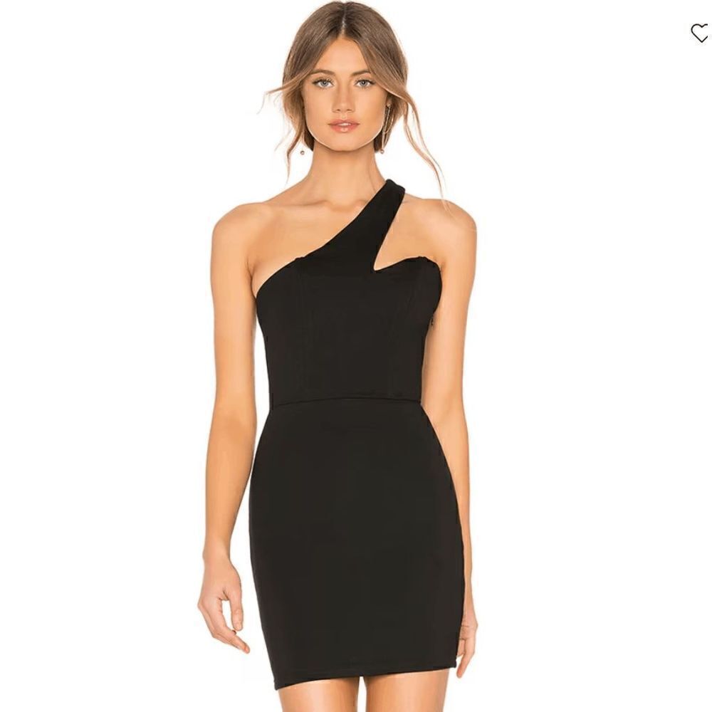 Black One-Shoulder Sheath Dress